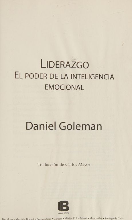 LIDERAZGO. EL PODER DE LA INTELIGENCIA EMOCIONAL cover