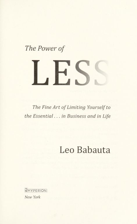 The power of less cover
