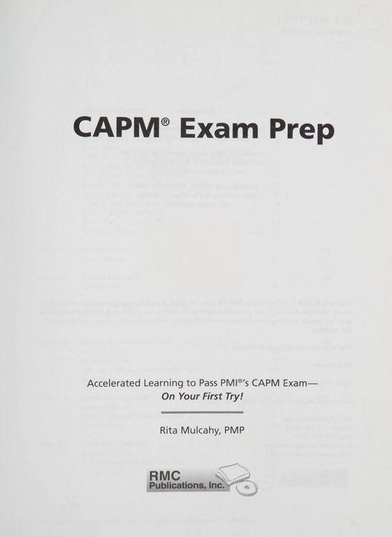 CAPM exam prep cover