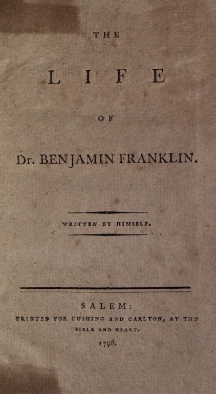 The Autobiography of Benjamin Franklin cover