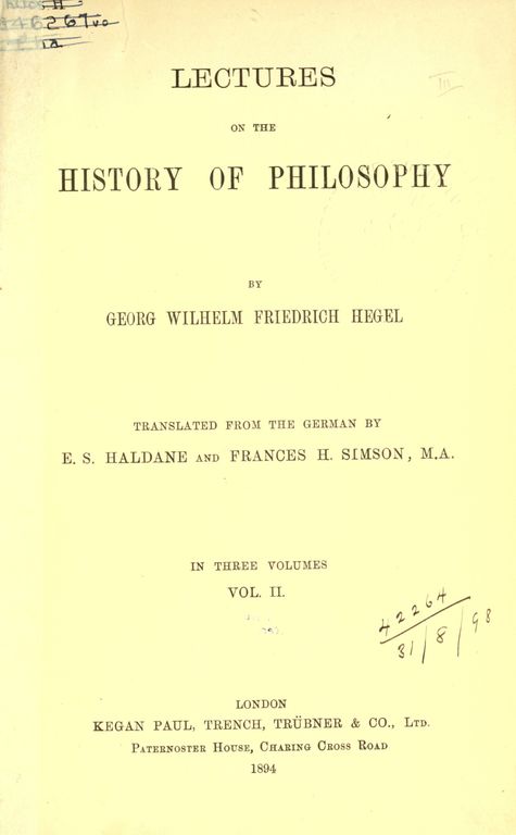 Vorlesungen über die Geschichte der Philosophie cover
