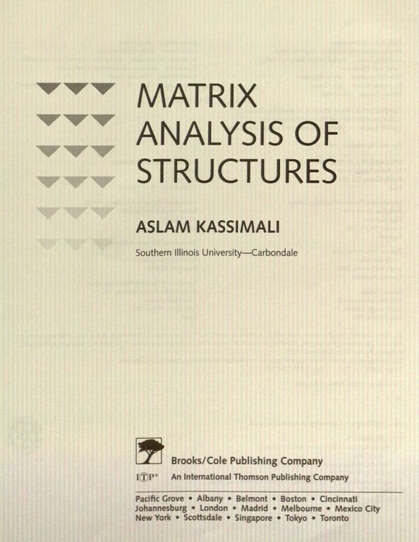 Matrix Analysis of Structures cover