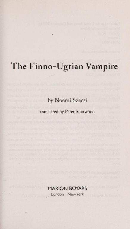 The Finno-Ugrian vampire 封面