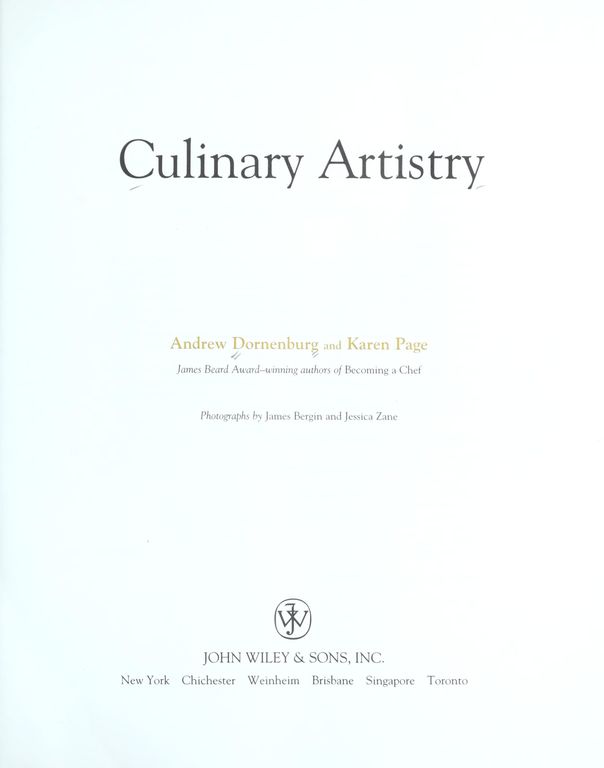 Culinary Artistry cover