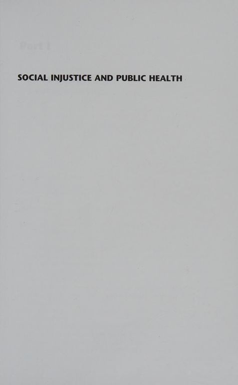Social injustice and public health cover