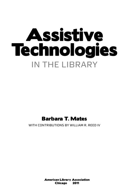 Assistive technologies in the library 封面