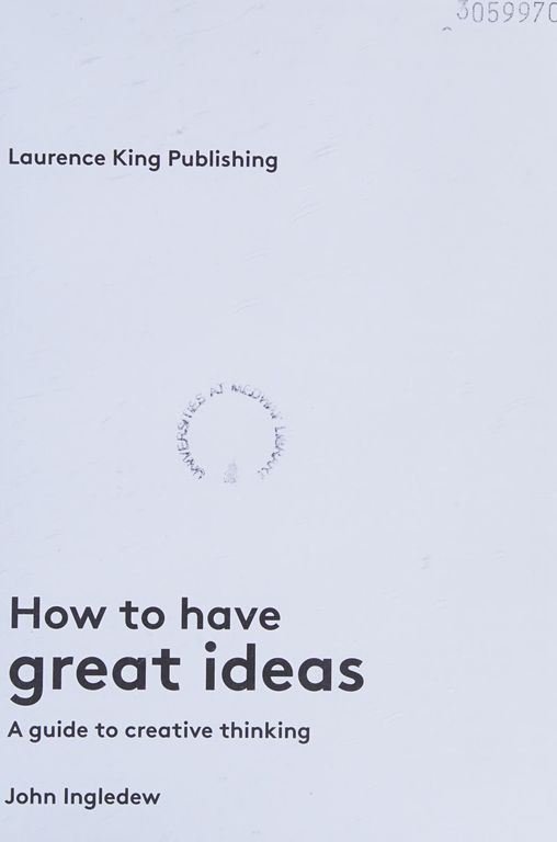 How to Have Great Ideas cover