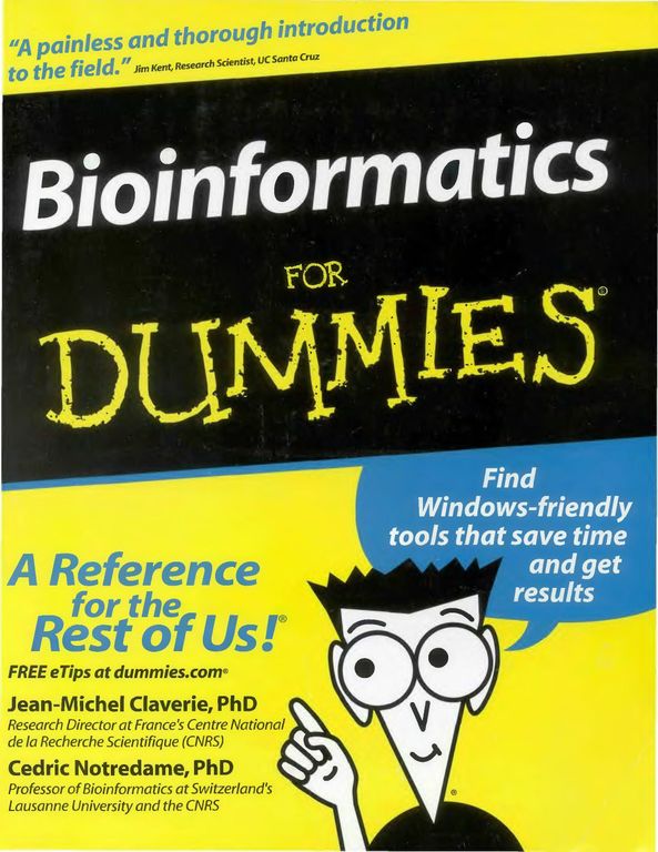 Bioinformatics for dummies cover