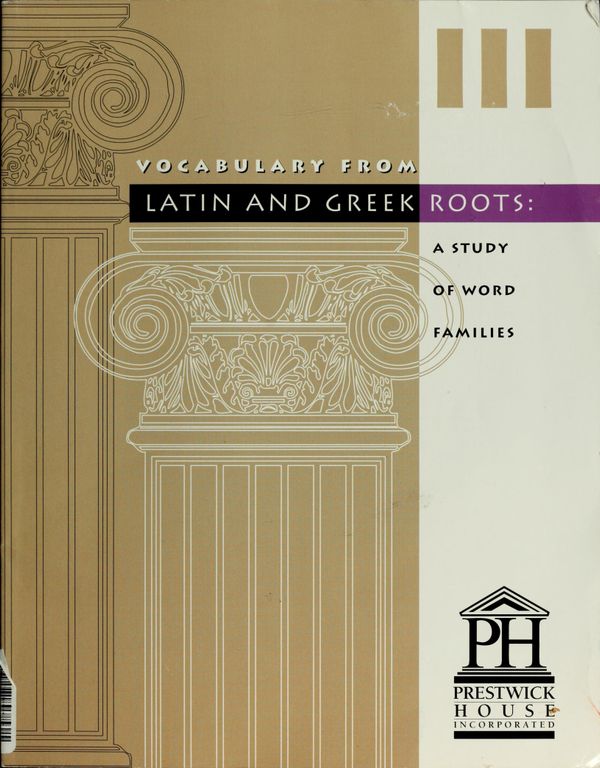 Vocabulary from Latin and Greek roots cover