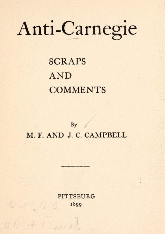 Anti-Carnegie scraps and comments cover