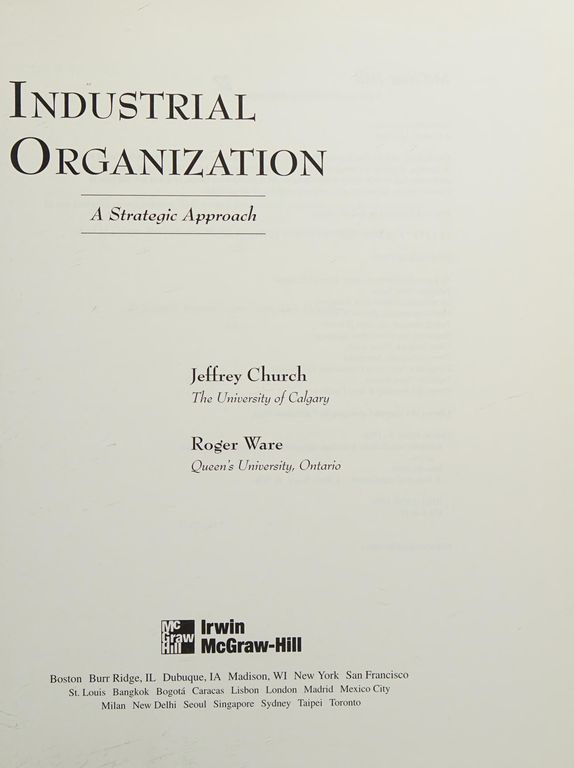 Industrial organization cover