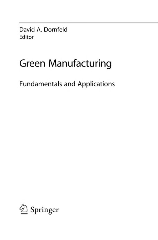 Green Manufacturing cover