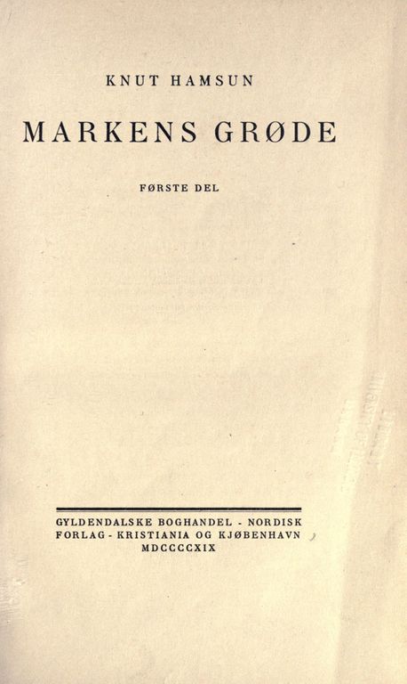 Markens grøde cover