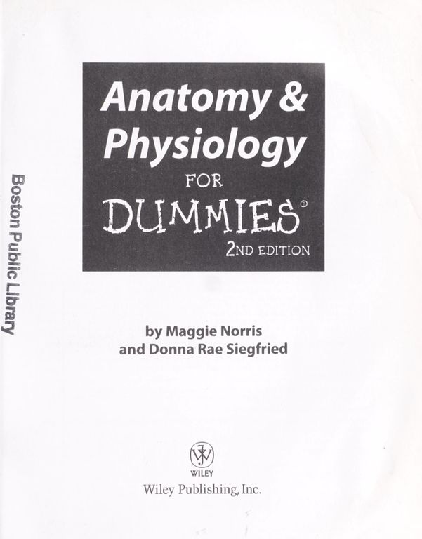 Anatomy & physiology for dummies cover