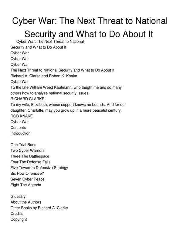 Cyber war cover