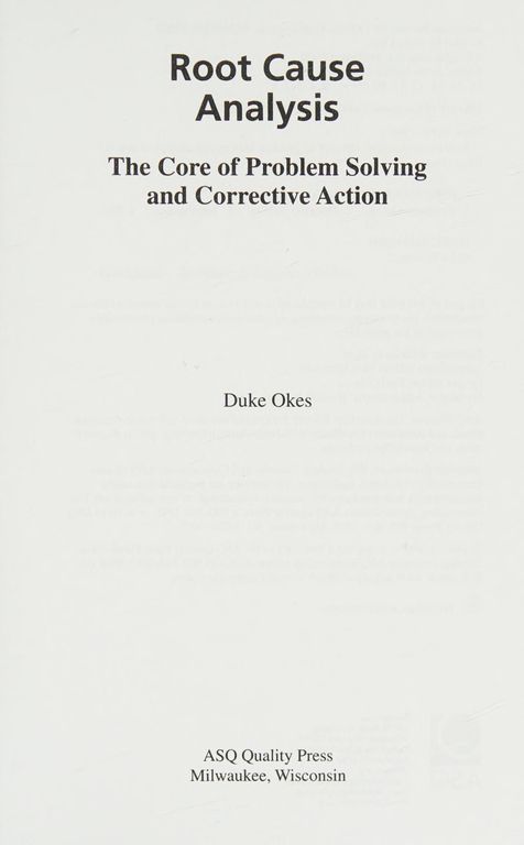 Root cause analysis cover