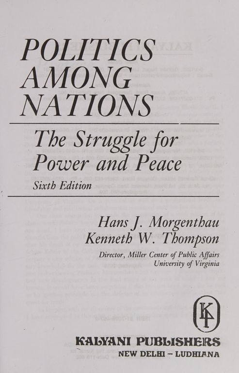 Politics among nations cover