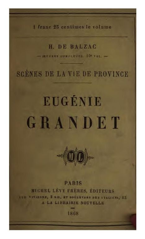 Eugénie Grandet cover