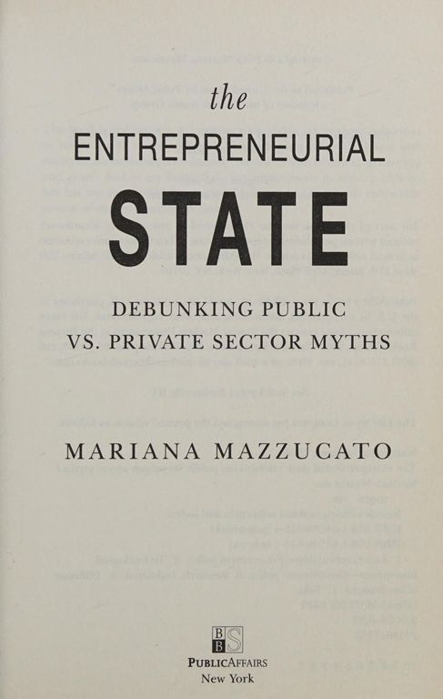 The entrepreneurial state cover